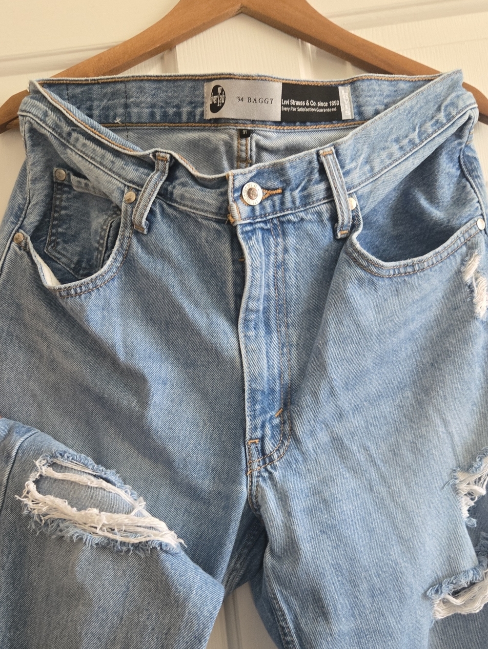 Levi's Light Blue Baggy Distressed Women's Jeans